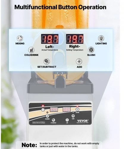 VEVOR Slush machine X-150, 15 l, juoda, nerūdijantis plienas