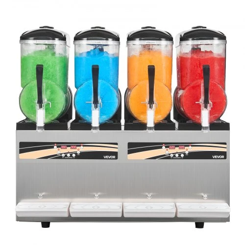 VEVOR Slush machine X-480, 12 l x 4, 1650 W, skaidri