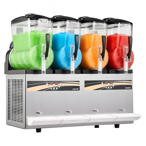 VEVOR Slush machine X-480, 12 l x 4, 1650 W, skaidri
