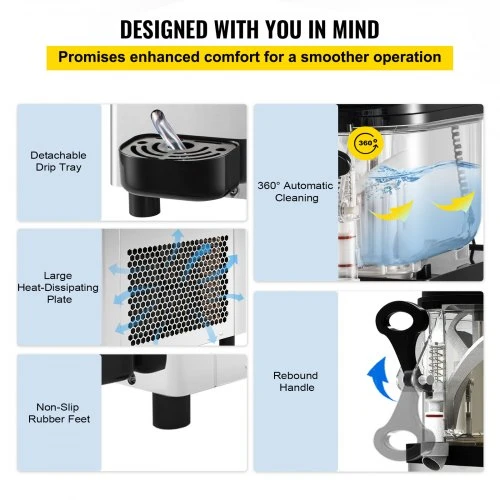 VEVOR Slushių aparatas, 6 l, vieno indo, 300 W, 220 V, nerūdijantis plienas