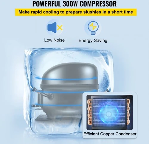 VEVOR Slushių aparatas, 6 l, vieno indo, 300 W, 220 V, nerūdijantis plienas