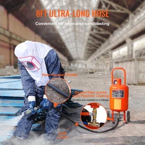 Koduva VEVOR smėliavimo bakas 18,9 l, 60–110 PSI, su 4 antgaliais