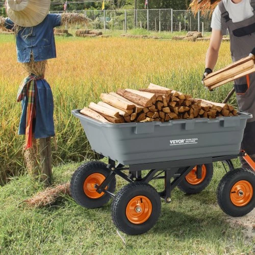 Koduva VEVOR sodo išverčiamas vežimėlis TC4273A, 1500 lbs / 680,4kg, 33 cm padangos