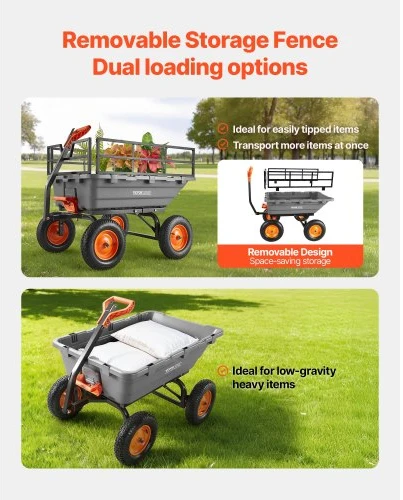 Koduva VEVOR sodo vežimėlis su išvertimo funkcija, 680 kg, 15 kub. pėdų, modelis TC4283