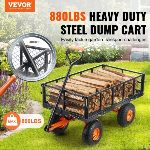 Koduva VEVOR sodo vežimėlis su išvertimo funkcija, metalinis, 399,2kg