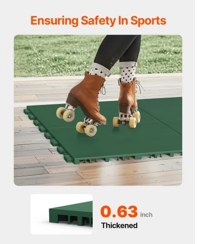 VEVOR Sportinės grindų plytelės, žalios, 8 vnt., 315 x 315 x 16 mm