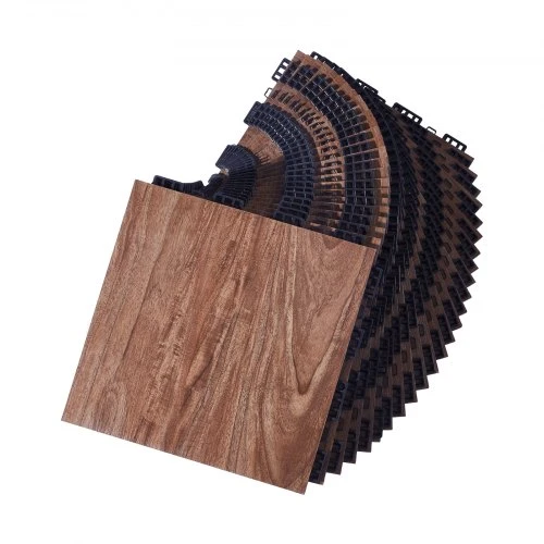 VEVOR Sporto grindų plytelės, 52 vnt., rudos, 315 x 315 x 17,2 mm