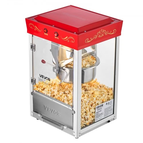 VEVOR Spragėsių aparatas, 0,2kg nerūdijančio plieno katilas, 800 W, stalinis, raudonas