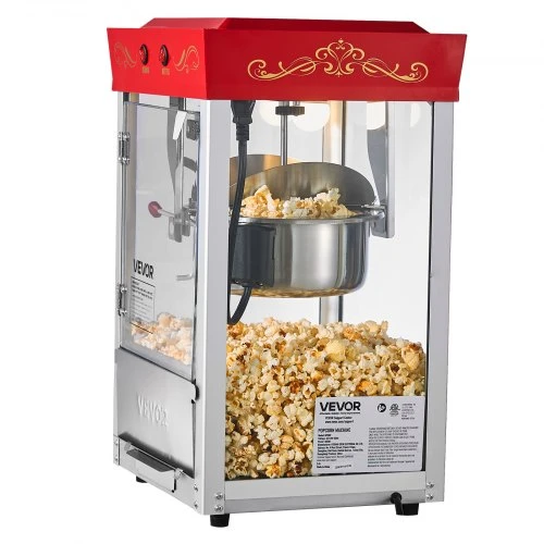 VEVOR Spragėsių aparatas, 0,2kg nerūdijančio plieno katilas, 800 W, stalinis, raudonas