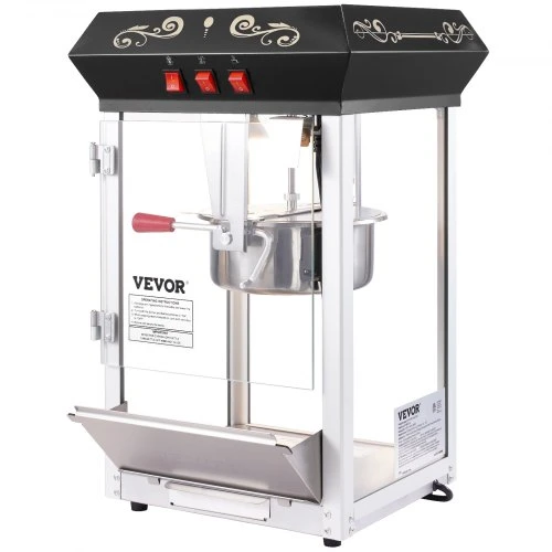 VEVOR Spragėsių aparatas, 850 W, 8 oz katilas, iki 48 puodelių per partiją, juodas