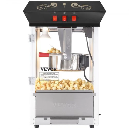 VEVOR Spragėsių aparatas, 850 W, 8 oz katilas, iki 48 puodelių per partiją, juodas