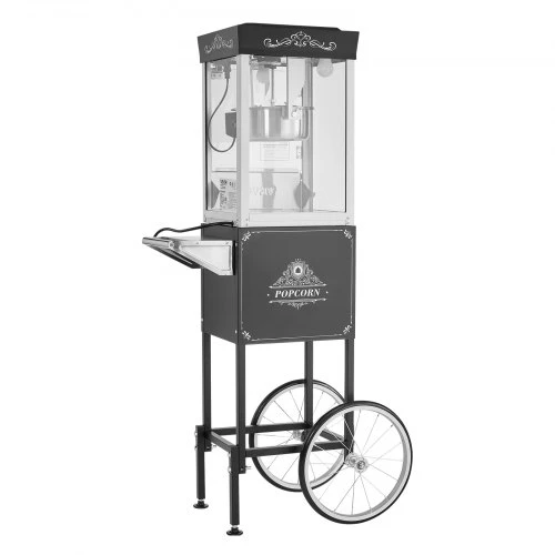 VEVOR Spragėsių aparatas su vežimėliu, 0,2kg, 800 W, juodas