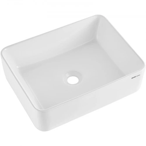 Koduva VEVOR stačiakampė praustuvė, 19 x 14,7 col., balta keraminė pastatoma ant stalviršio