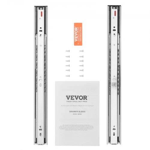 VEVOR Stalčiaus bėgeliai, 10 porų, 457,2 mm, šoninio montavimo, pilno ištraukimo, plieniniai, su minkštu uždarymu