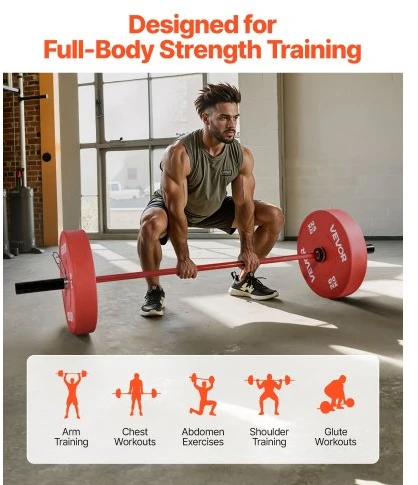 VEVOR Štangos strypas 180 cm, RS1800, 317,5kg, 2 colių diskams