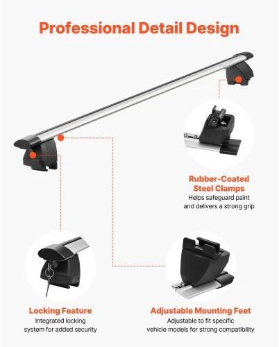 VEVOR Stogo skersiniai HJ-RB015A-120CM, 75 kg, aliuminis