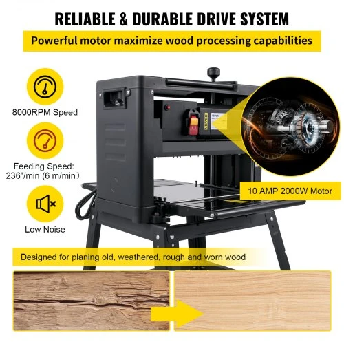 VEVOR Storio oblius 330 mm, 2000 W, 8000 aps./min, 10 A, su sulankstomu stovu