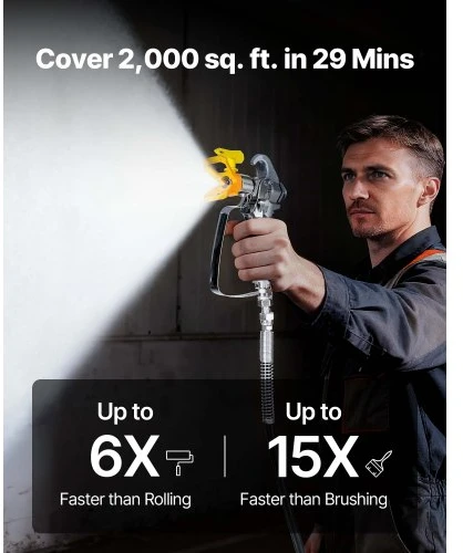 Koduva VEVOR stovinis beorio dažų purkštuvas, 900 W, 3300 PSI, su vežimėliu
