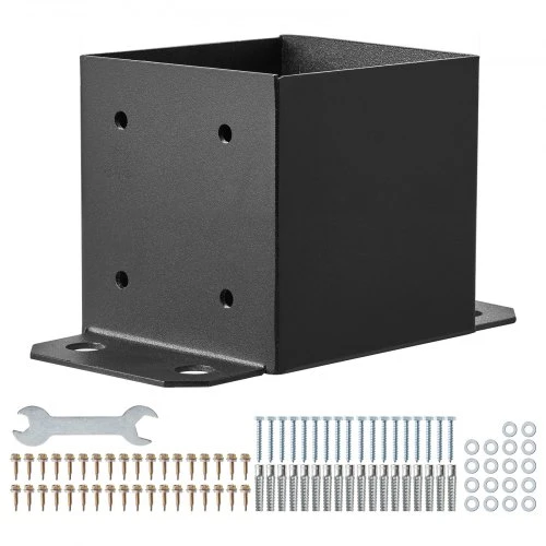 VEVOR Stulpo pagrindas 4 vnt., 152,4 x 152,4 mm, vidinis dydis 142 x 142 mm, juodas
