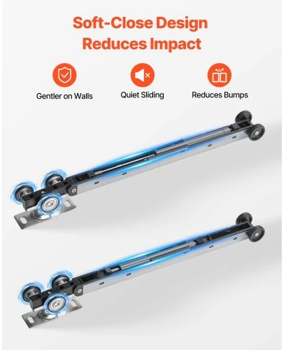Koduva VEVOR stumdomų kišeninių durų bėgelio komplektas, 1135 mm, su minkšto uždarymo mechanizmu, vienoms durims