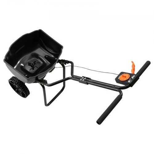 VEVOR Stumiamasis vejos barstytuvas, 3 m barstymo plotis, 15 lbs (6,8kg) talpa, 10 colių visureigiai ratai