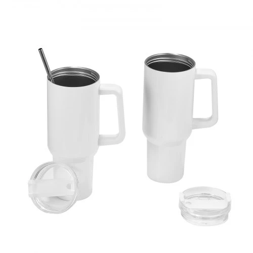 Koduva VEVOR sublimaciniai puodeliai su rankena, 8 vnt., 1183 ml, su dangteliais ir šiaudeliais