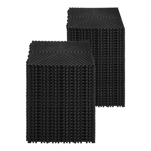 VEVOR Sujungiamas drenažo kilimėlis, 12 x 12 col., modulinis, 24 vnt., juodas, PP