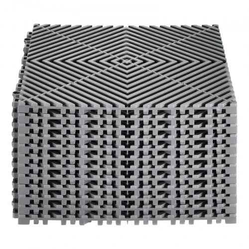 VEVOR Sujungiami drenažo kilimėliai, 12 x 12 col., 12 vnt., pilki