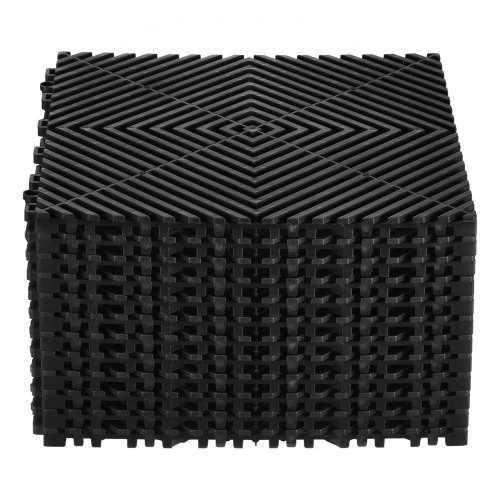 VEVOR Sujungiami drenažo kilimėliai, 12 vnt., 12 x 12 col., juodi