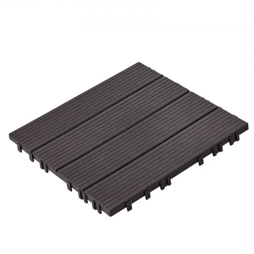 VEVOR Sujungiamos terasos plytelės, 10 vnt., 30 x 30 cm, tamsiai rudos