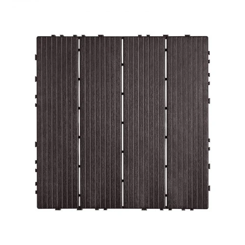 VEVOR Sujungiamos terasos plytelės, 10 vnt., 30 x 30 cm, tamsiai rudos