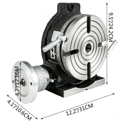 Koduva VEVOR sukamasis stalas 20,3 cm vertikalus ir horizontalus HV8, 3MT, su noniuso skaitymu