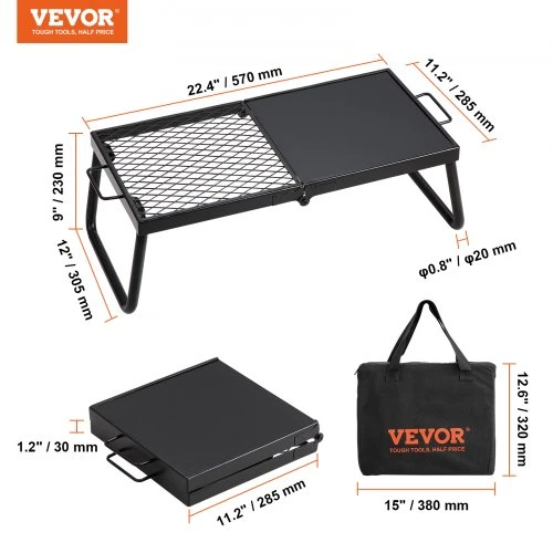 Koduva VEVOR sulankstoma laužo grotelė, plienas, 57 cm, JY-ZDKJ-02