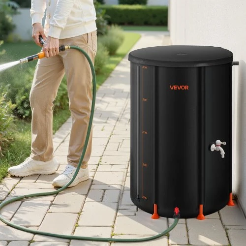 VEVOR Sulankstoma lietaus statinė, 250 l, 500D PVC, juoda