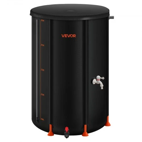 VEVOR Sulankstoma lietaus statinė, 250 l, 500D PVC, juoda