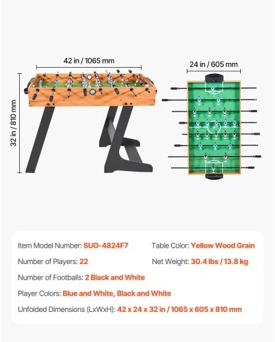 Koduva VEVOR sulankstomas futbolo stalas, 106 cm, SUO-4824F7