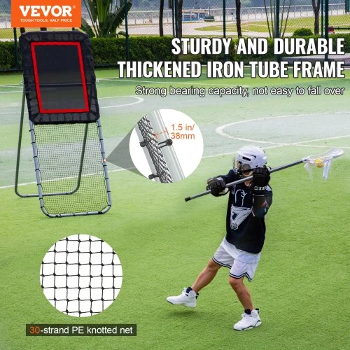 VEVOR Sulankstomas lakroso rebounderis, 3 x 8 pėdų, juodas