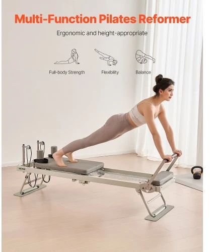 VEVOR Sulankstomas pilates reformeris S1002, 208 x 56 x 72,5 cm