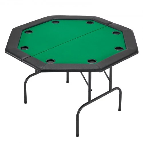 VEVOR Sulankstomas pokerio stalas, 8 žaidėjams, 1220 mm, su paminkštintais kraštais ir puodelių laikikliais