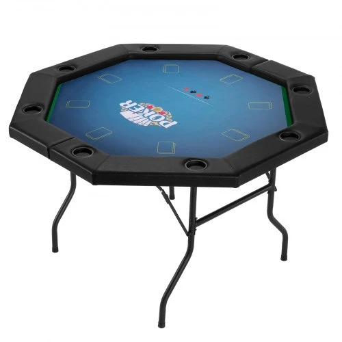 VEVOR Sulankstomas pokerio stalas, 8 žaidėjams, 1220 mm, šešiakampis, su paminkštintais kraštais ir puodelių laikikliais