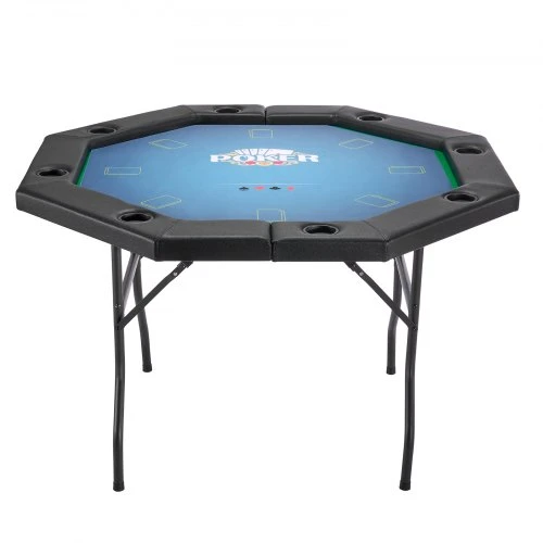 VEVOR Sulankstomas pokerio stalas, 8 žaidėjams, 1220 mm, šešiakampis, su paminkštintais kraštais ir puodelių laikikliais