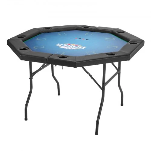 VEVOR Sulankstomas pokerio stalas, 8 žaidėjams, 1220 mm, šešiakampis, su paminkštintais kraštais ir puodelių laikikliais