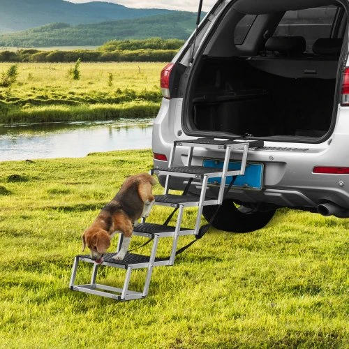 VEVOR Sulankstomos 5 laiptelių šunų kopėtėlės automobiliui, aliumininės, iki 68 kg