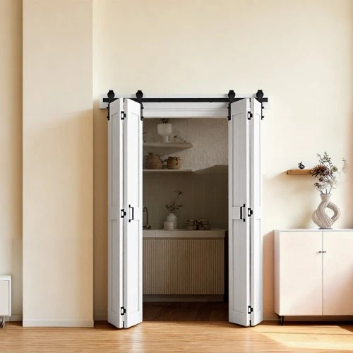 VEVOR Sulankstomos tvarto durys, 1829 x 2134 mm, baltos