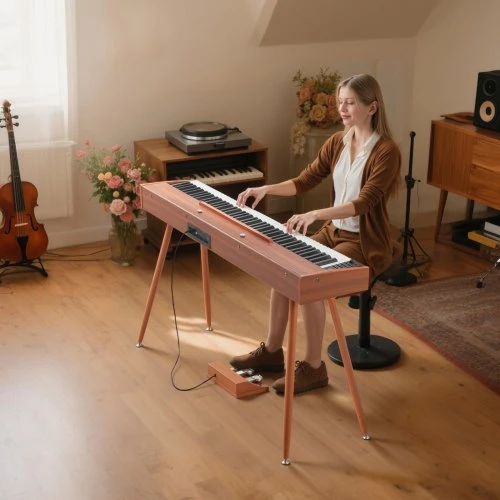 VEVOR Sunkiai pasveriamas skaitmeninis pianinas, 88 klavišai, medžio spalvos