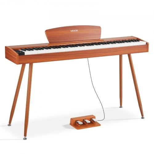 VEVOR Sunkiai pasveriamas skaitmeninis pianinas, 88 klavišai, medžio spalvos