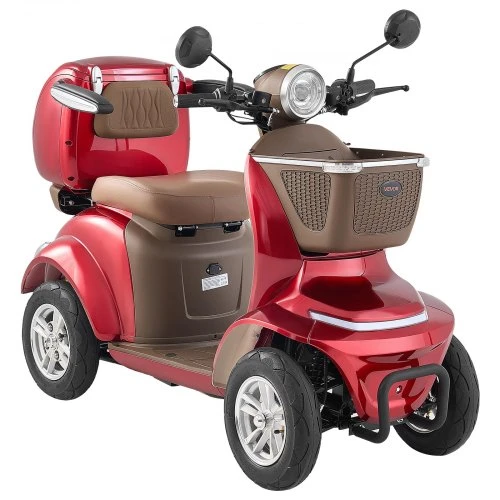VEVOR Sunkios apkrovos 4 ratų mobilumo paspirtukas, 500 lb, 35 km, 3 greičiai, 1000 W, raudonas, LUNAR