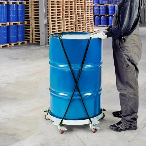 Koduva VEVOR sunkios apkrovos būgnų vežimėlis, 208,2 l, 567 kg keliamoji galia, plieno rėmas, 5 pasukami ratukai