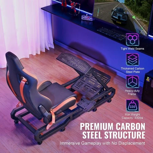 VEVOR Sunkiosios apkrovos lenktynių vairo stovas Logitech G923/G920/G29, maks. 150 kg