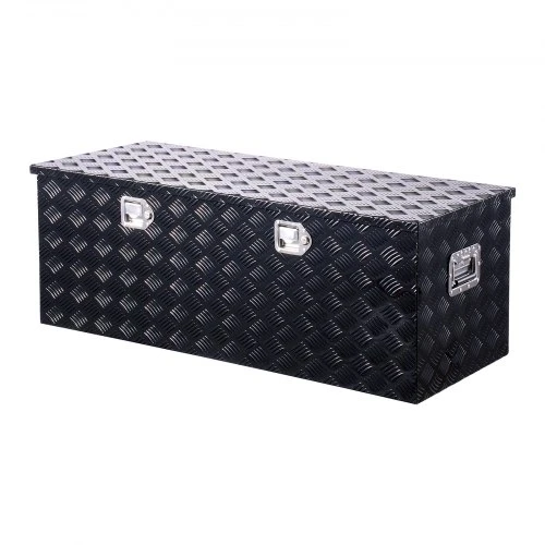 Koduva VEVOR sunkiosios paskirties aliumininė sunkvežimio kėbulo įrankių dėžė, juoda, 48 x 19,5 x 17,5 col.
